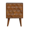 Chestnut Cube Carved Bedside