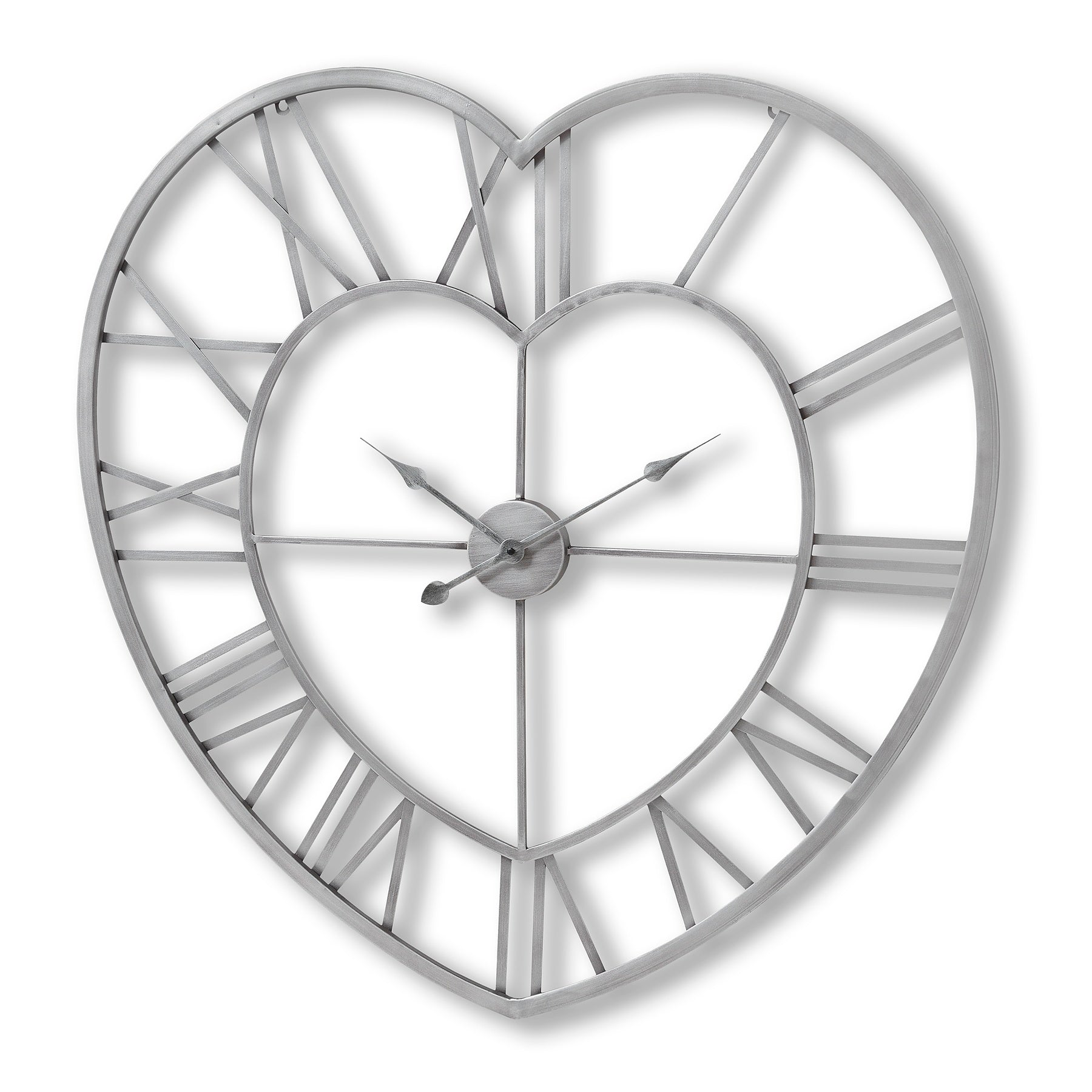 Silver Heart Skeleton Wall Clock-product