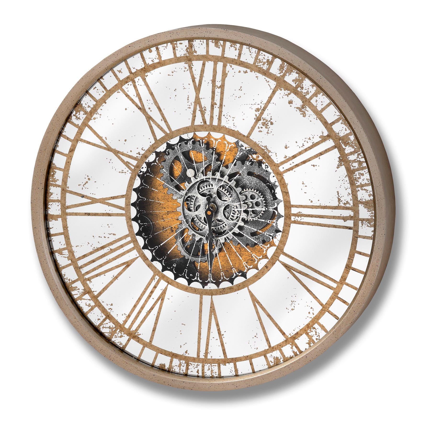 Mirrored Round Clock with Moving Mechanism-product