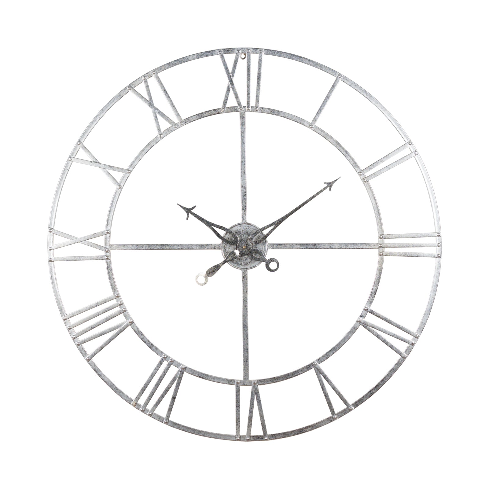 Large Silver Foil Skeleton Wall Clock-product