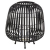 Large Black Rattan Bulbous Lantern