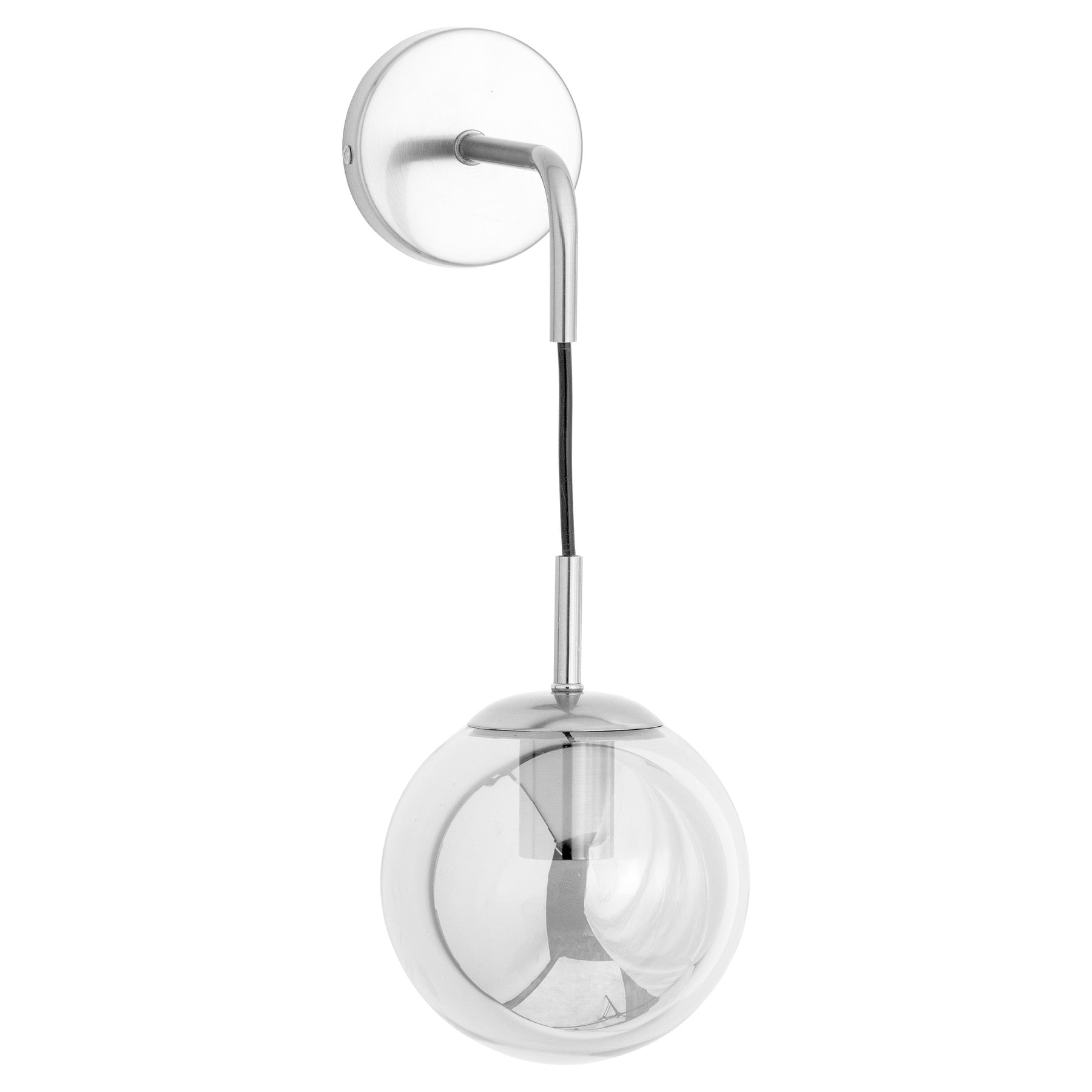 Silver Smoked Glass Globe Wall Hanging Pendant-product