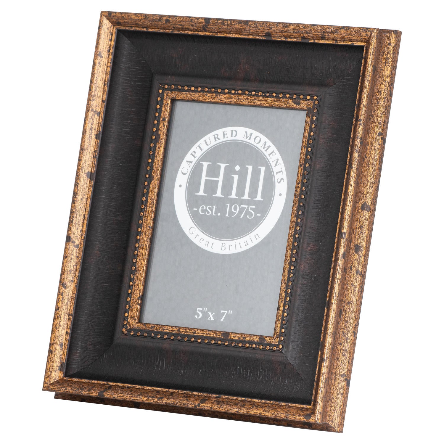 Black And Antique Gold Beaded 5X7 Photo Frame-product