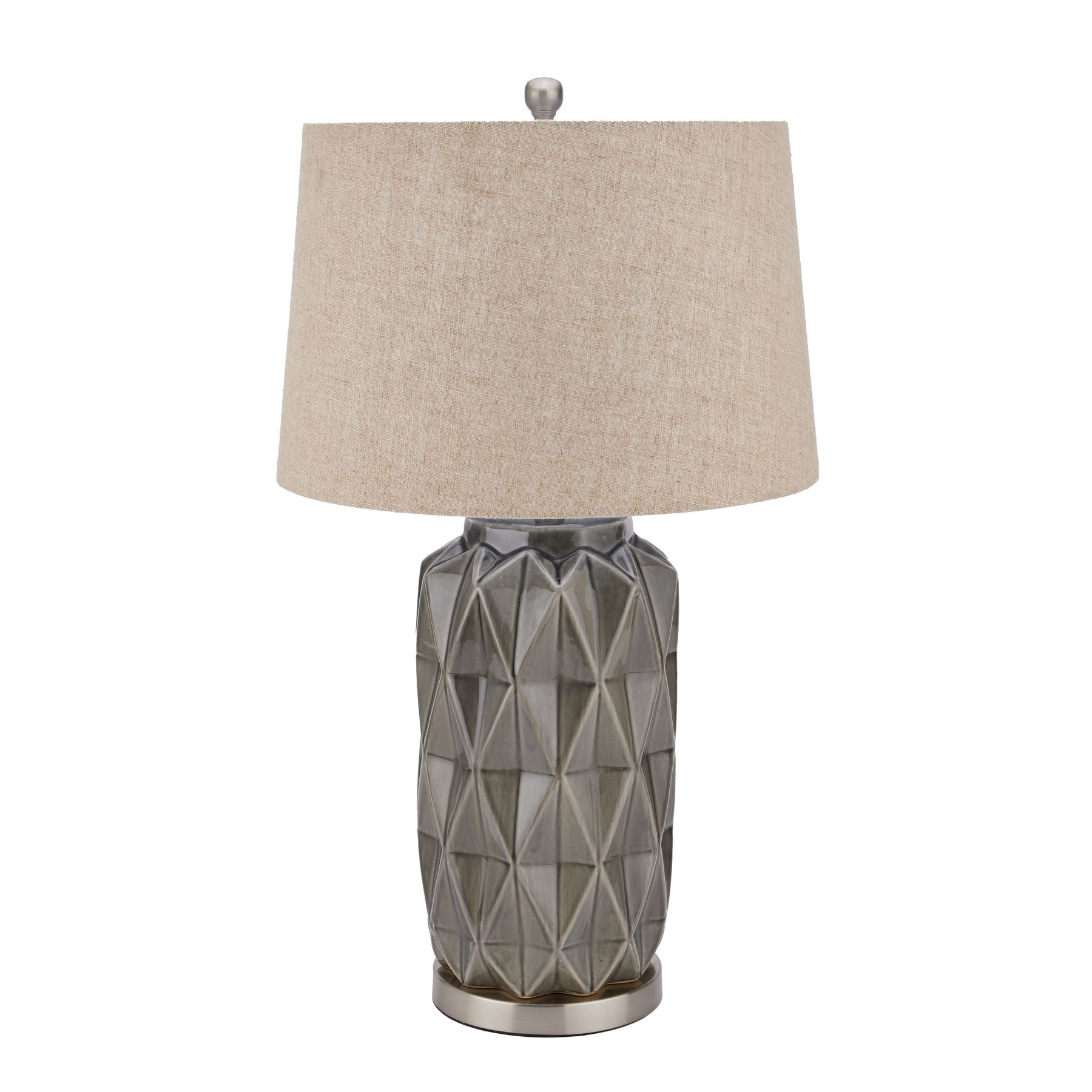 Acantho Grey Ceramic Lamp With Linen Shade-product