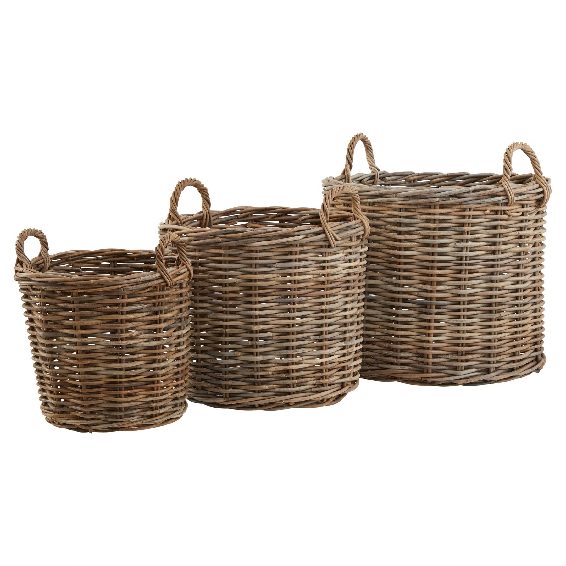 Set of 3 Kubu Rattan Round Storage Baskets-product