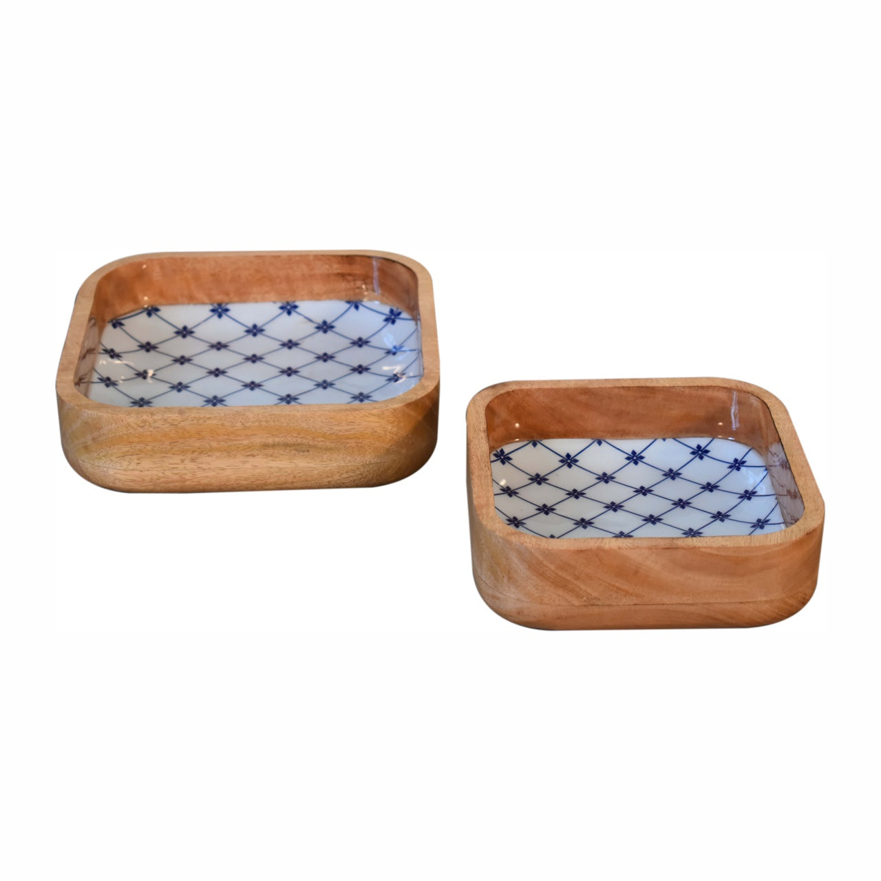 Blue and White Square Bowl Set of 2-product