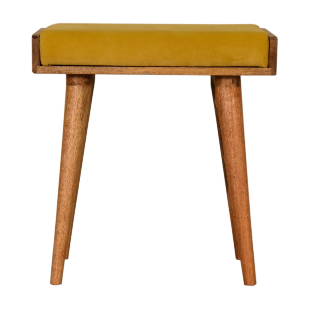 Mustard Velvet Tray Style Footstool-product