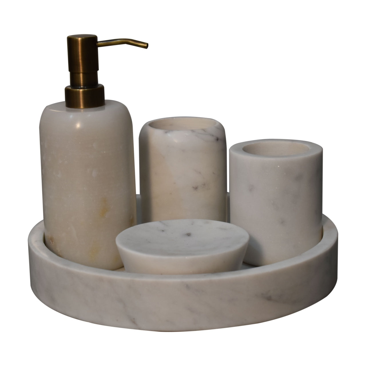 White Marble Bathroom Set of 5-product