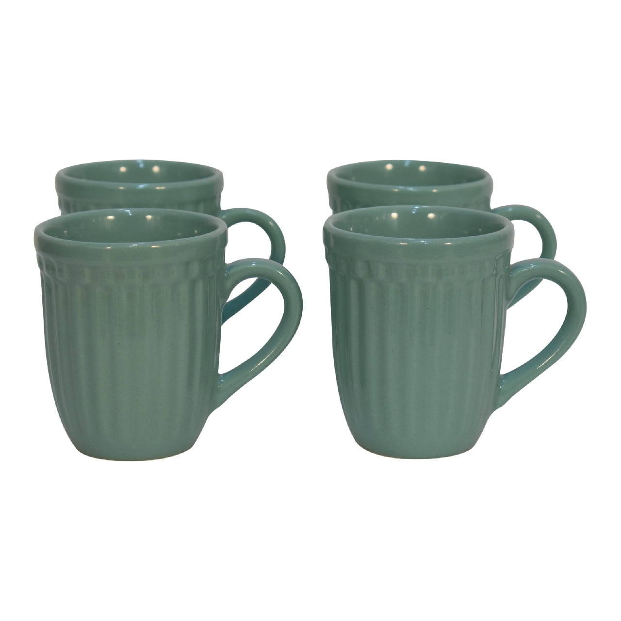 Sea Green Ribbed Mug Set of 4-product