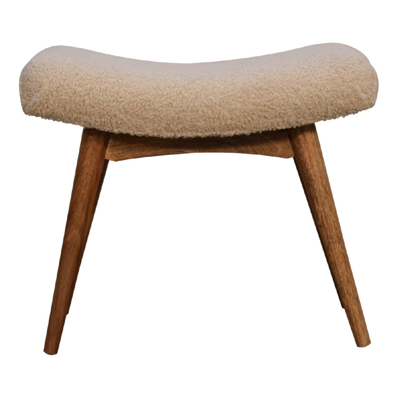 Boucle Cream Curved Bench-product