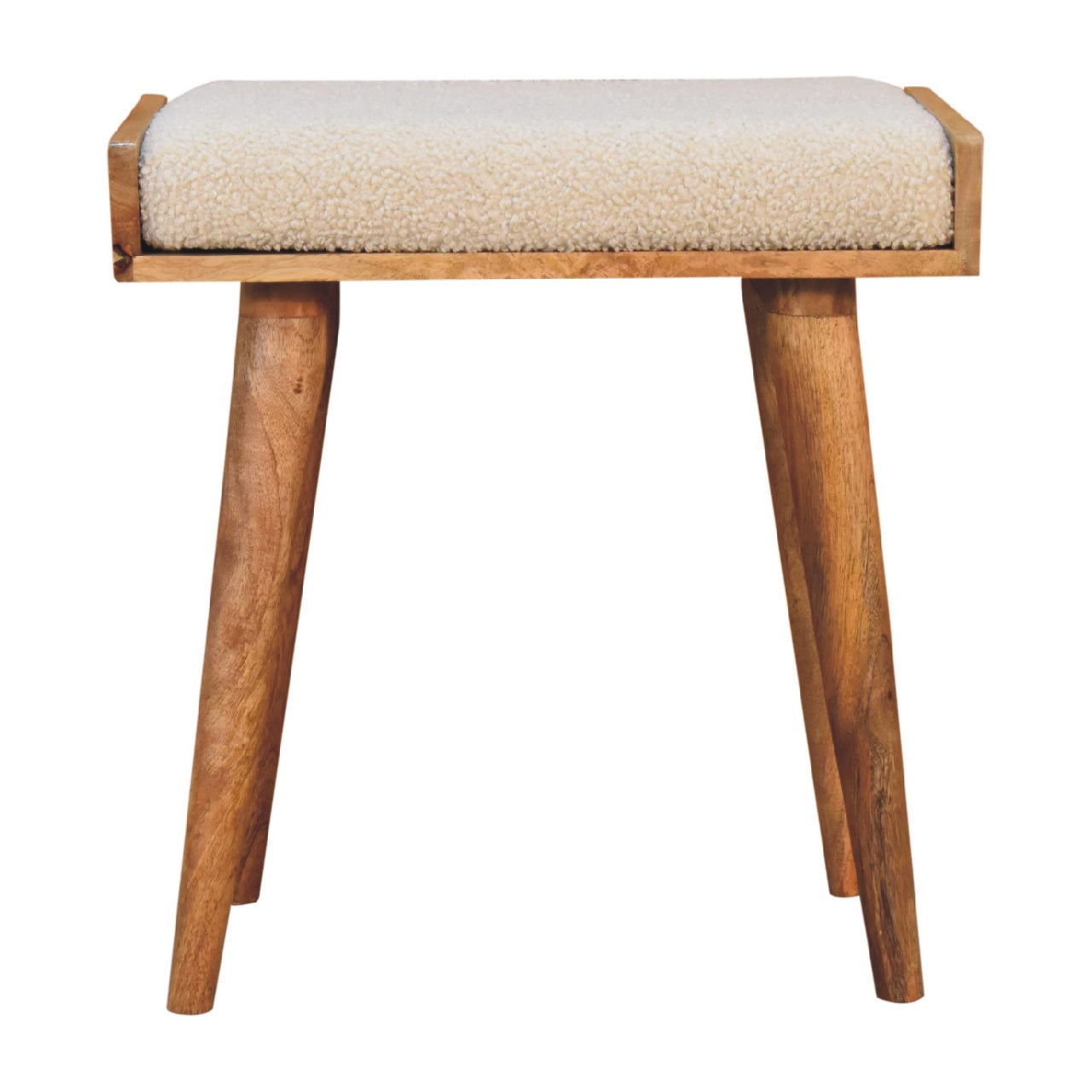 Boucle Cream Tray Style Footstool-product
