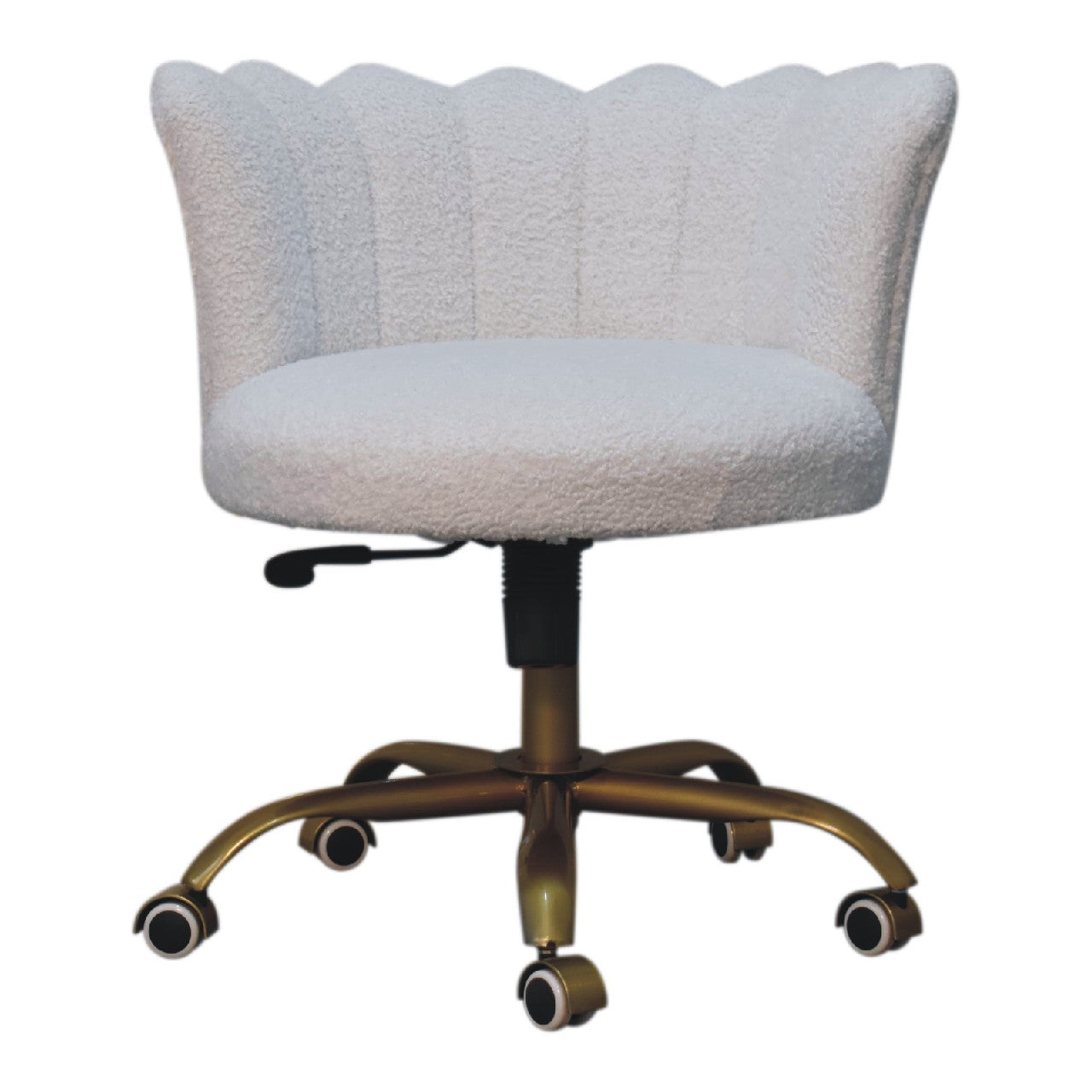 White Boucle Swivel Chair-product