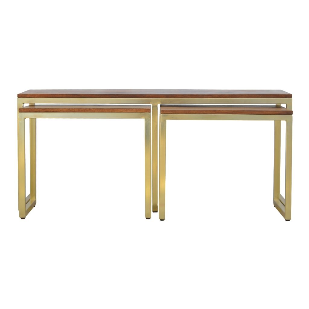 Chunky Gold Table Set of 3-product
