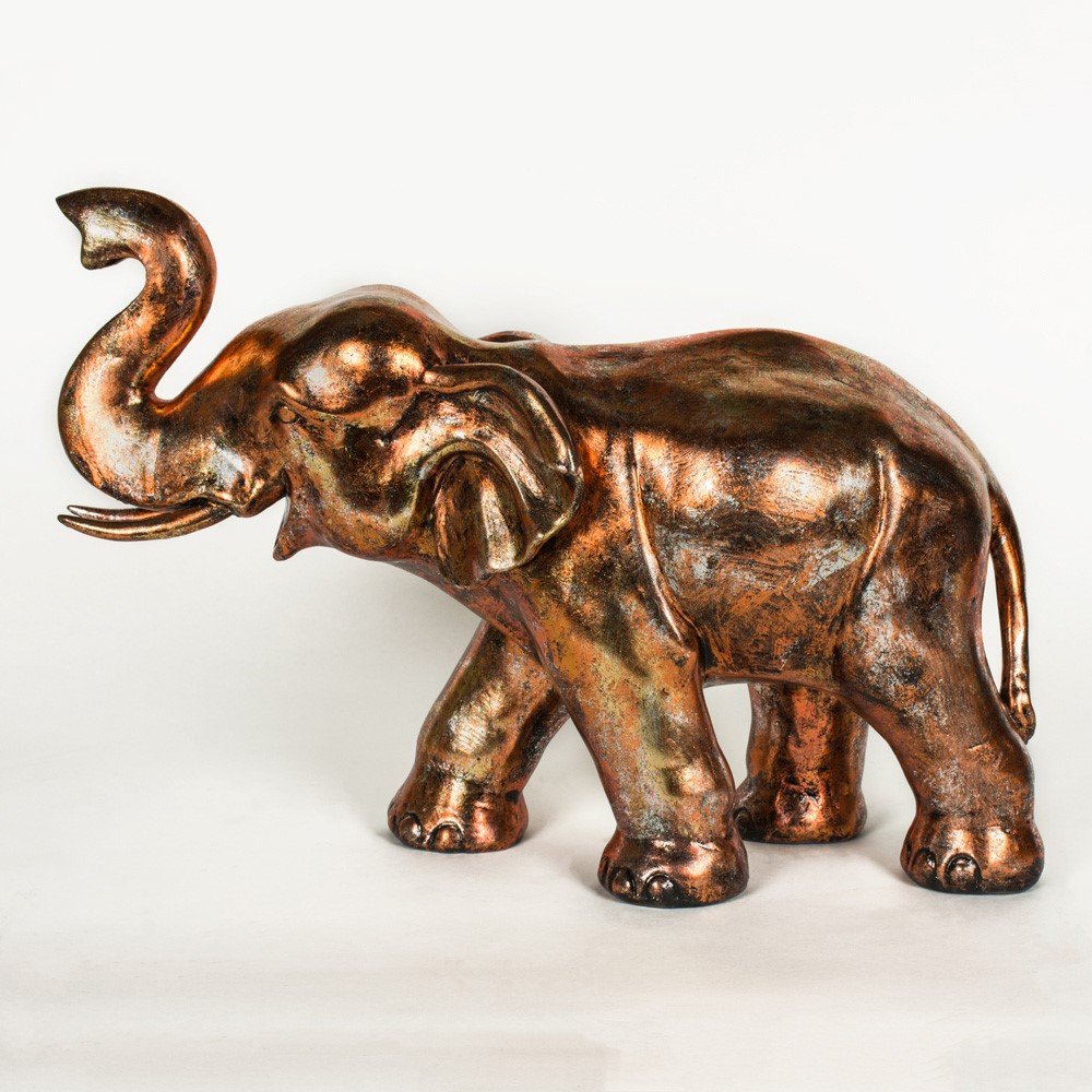 Large Copper Elephant Figurine-product
