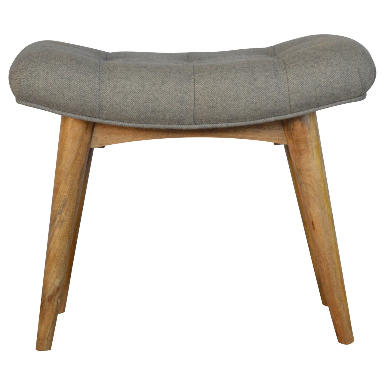 Curved Grey Tweed Bench-product