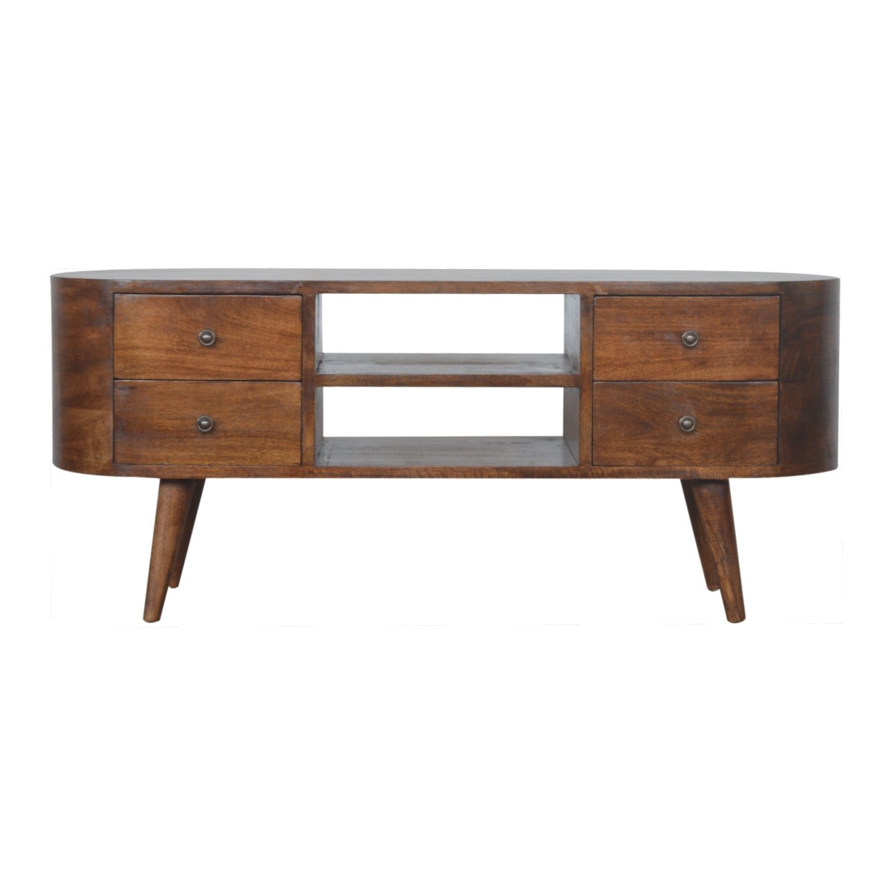 Chestnut Rounded Entertainment Unit-product